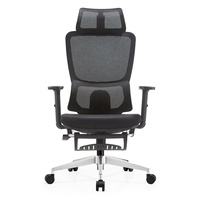 Chaise de bureau exécutive moderne avec dossier croisé en tissu maillé, pivotante, réglable en hauteur et avec appui-tête, pour usage commercial