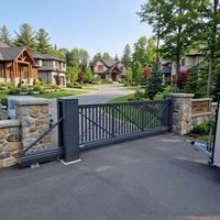Portail coulissant cantilever en aluminium thermolaqué, anti-rouille, automatique, pour allée résidentielle et industrielle, sécurité renforcée