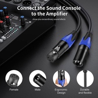 Câble Microphone XLR Couleur OEM Connecteur Plaquée Nickel Mâle vers Double 2 Câbles Microphone XLR DMX