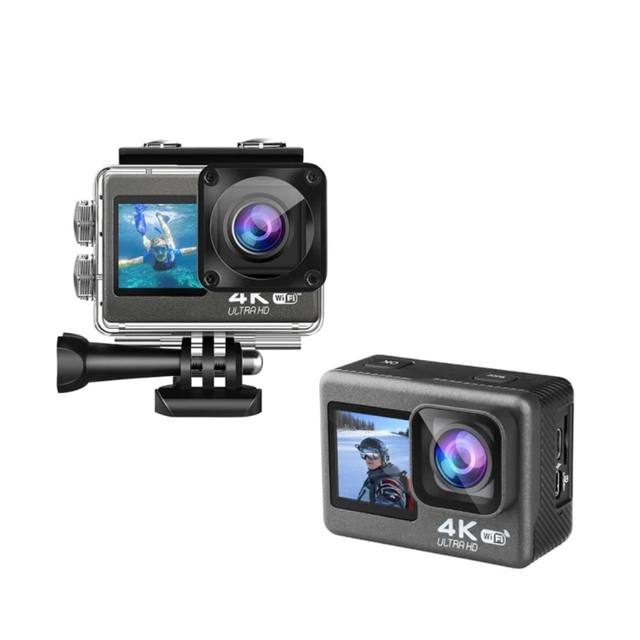 Action Outdoor 12. Black Sport Action Camera 4K Xdv Video Portable Pocket Camera for Vlogging
