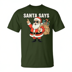 Camiseta con diseño navideño de Santa Says Meme, unisex, talla para adultos - Product Image 2