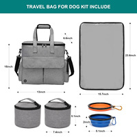 Sac de voyage multifonctionnel pour chien, organiseur portable pour animaux de compagnie avec séparateur amovible pour la randonnée et les voyages en voiture
