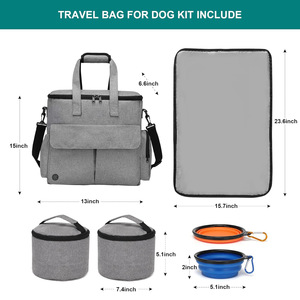 Sac de voyage multifonctionnel pour chien, organiseur portable pour animaux de compagnie avec séparateur amovible pour la randonnée et les voyages <span class=keywords><strong>en</strong></span> voiture - Product Image 5