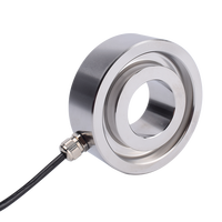 Celda de Carga Fibos FA10 Tipo Donut con Orificio Pasante 10-200kN, Sensor de Fuerza de Compresión de Acero Inoxidable con Salida Analógica/Digital y Conexión Roscada