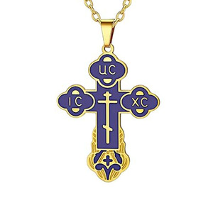 Collier en acier inoxydable avec croix orthodoxe pour femmes, croix russe IC XC <span class=keywords><strong>NIKA</strong></span>, pendentif médaillon Jésus-Christ - Product Image 4