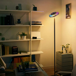 Modern RGBIC LED Floor Lamp Projector Touch Control Multicolored Round Shade Warm White Ambient <b>Lighting</b> for Living Room - Product Image 6