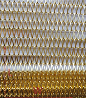 Malla de alambre de acero inoxidable flexible con acabado en cobre, tejido liso, para cortinas, pantalla metálica ornamental, flexible