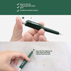 ペット用グルーミングツールカスタムロゴプラスチック犬と猫用ダニリムーバーペン - Product Image 3