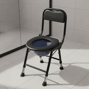 Chaise de toilette légère à hauteur réglable avec coussin en PU confortable et antidérapant, idéale pour les <span class=keywords><strong>personnes</strong></span> âgées et les patients postopératoires - Product Image 6
