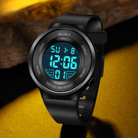 OLIKA Jam Tangan Elektronik Digital Besar untuk Pelajar Laki-laki Perempuan Tahan Air 30Bar Kronograf Bercahaya Layar LED 40MM Jam Tangan Plastik