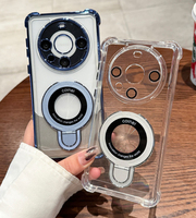 Étui de téléphone portable transparent en acrylique pour Mate 40 50 60 70 80 Promax, étanche, anti-chute, avec support magnétique invisible