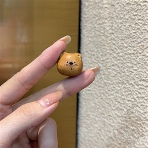 Peach Wood Bear Head Beads For Bracelet Making 10mm Natural Wooden <b>Spacer</b> Beads For Jewelry Crafting DIY Accessories - Product Image 2