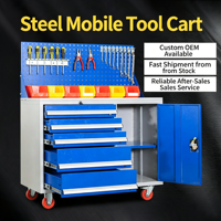 Chariot à outils en acier personnalisable OEM/ODM/OBM, robuste, 10 tiroirs, capacité de charge de 300 kg, système de verrouillage à clé