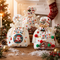 2026 Nieuw ontwerp herbruikbare cadeauverpakking voor Kerstavondkaarsen, vredesfruit cadeauzakje, kinderhandtas voor snoepjes