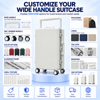Valise à roulettes large de qualité supérieure, résistante aux rayures, coque rigide, cadre en aluminium, grande capacité, pour OEM ODM