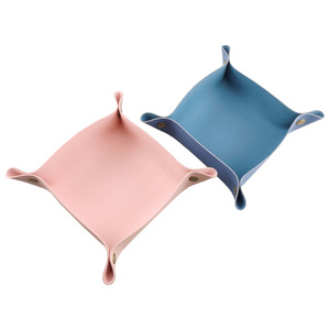 Organisateur de bureau en cuir PU pour cosmétiques, bijoux et accessoires, étui à clés de voiture, plateau de présentation de bijoux et de petits objets - Product Image 2