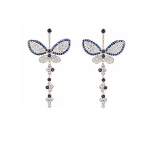 YSearring-485 Xuping Aretes De Iman Aretes De Mujer Moda Aretes Modernos Butterfly Luxury Earrings