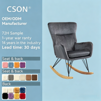 Fauteuil inclinable avec pieds en bois massif, chaise de lecture en tissu velours, design contemporain, personnalisable, chambre à coucher, appartement
