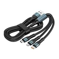 Kabel Pengisi Daya Cepat 3 in 1 120W, Kabel Charger Universal untuk Ponsel, USB Type C Micro 8 Pin, untuk Smartphone IOS Android