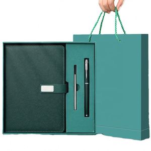 Cadeaux d'affaires promotionnels en gros, ensemble de carnet en cuir et stylo, ensemble de papeterie scolaire personnalisé, carnet A5, stylo, ensemble de papeterie avec clé USB - Product Image 1