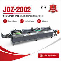 Máquina de Serigrafía de Dos Colores JDZ-2002 al por Mayor, Equipo de Impresión de Etiquetas Tejidas para Prendas con Velocidad de 5m/min
