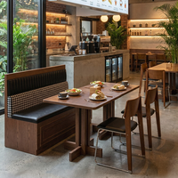 Canapé d'angle modulable en bois pour restaurant, mobilier commercial de gros, combinaison canapé et chaise pour salle à manger