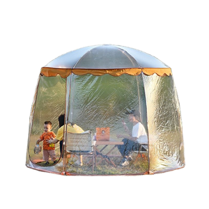 Grande Tenda Laterale per Auto in Tessuto Oxford, Impermeabile e Resistente al Sole, Senza Gambe, a Forma di Ventaglio, per Quattro Stagioni, Estensibile a 360°, per 3-4 Persone, Mimetica - Product Image 1