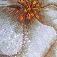 Motif Bunga Emas Indah, Ubin Mosaik Kaca Kristal Dekoratif untuk Mural Dinding