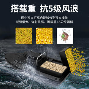 Bateau de pêche télécommandé intelligent Yushibao avec GPS, dispositif d'appâtage à double compartiment, lancer précis à longue distance, en plastique, 1 kg - Product Image 3