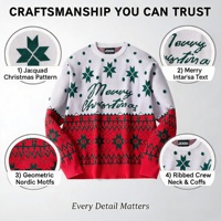 Pull en tricot jacquard géométrique pour homme, lavable en machine, chaud pour l'hiver, OEM ODM personnalisé