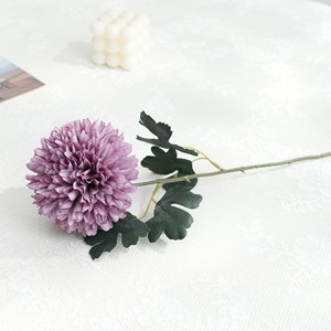 MSH Crisantemo Artificiale a Stelo Singolo con Globi Spinosi, Colore Viola Scuro - Product Image 6