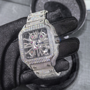 <span class=keywords><strong>Montre</strong></span>-bracelet mécanique <span class=keywords><strong>automatique</strong></span> pour <span class=keywords><strong>homme</strong></span> en acier inoxydable, design ajouré de luxe, entièrement sertie de moissanite VVS, style Hip Hop - Product Image 3