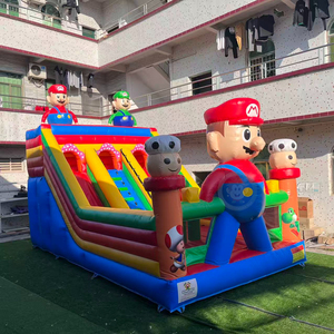Toboganes Inflables Dobles para Parque de Diversiones, Tobogán Inflable de <span class=keywords><strong>Mario</strong></span> <span class=keywords><strong>Bros</strong></span> con Soplador Gratuito - Product Image 2