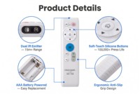 Control Remoto Universal Personalizado para Aire Acondicionado, de Plástico, con Código Fijo, Largo Alcance y Pantalla LED Digital