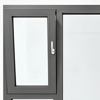 Ventana de aluminio con sistema Broken Bridge y vidrio templado de tres capas, tira de sellado de caucho para coche, aislamiento acústico para uso en villas