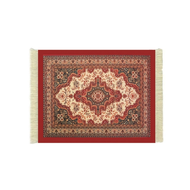 IStapromo Gifts Retro Mini Persian Woven Carpet Mouse Pad Pattern Anti-slip Cup Mouse Pad