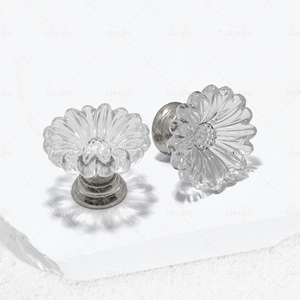 现代创意透明拉手塑料单孔菊花拉手家居装饰橱柜门拉手 - Product Image 3