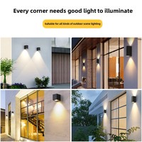 Meilleure Vente Applique Murale LED Extérieure Carrée en Aluminium 5W Noire Étanche IP65 pour Maison, Hôtel, Couloir, Jardin, Décoration 3000K AC85-265V