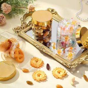 4oz 8oz 16oz Empty Cream Cosmetics <b>Containers</b> Luxury Clear Gift Jars Round PET Cream Jars with Gold Lids - Product Image 4