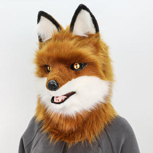 Maschera realistica testa di <span class=keywords><strong>lupo</strong></span> peluche con artigli a testa piena di pelliccia sintetica per festa di Natale di Halloween Cosplay - Product Image 2