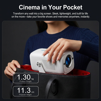 Projecteur Flixtone 2100 ANSI Lumen, résolution native 1080P, mise au point automatique, projecteur avec support gimbal, LED, Android 14, stéréo HIFI, projecteur domestique