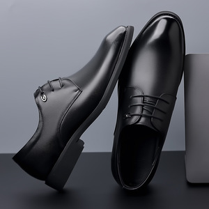 Chaussures en cuir pour hommes pour tenue de cérémonie, chaussures de mariage en cuir véritable, chaussures pour hommes respirantes de style anglais - Product Image 2