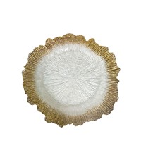 Assiettes de présentation en plastique transparentes et durables en forme de fleur de 13 pouces pour décorations de mariage et de fête - Style moderne