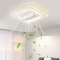 Kipas Angin LED Modern Tanpa Baling-Baling, Remote Control, Tiga Warna, Angin Kencang, Anti Kedip, Lampu Kipas untuk Ruang Tamu, Kamar Tidur, Ruang Makan