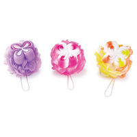 Éponge exfoliante naturelle en loofah pour le corps, pour enfants, pour la douche, boule de bain en maille PE écologique QIANSE QS008