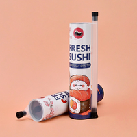 Tube à sushi biodégradable et recyclable, écologique, avec impression de logo personnalisé, pour la livraison à emporter, qualité alimentaire