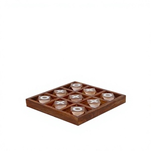 Eco Friendly Wooden Customized <b>Tic</b> Tac Toe Game Gift Accessories Wooden Game Customizable Designs & Durable Indoor Game Items - Product Image 1