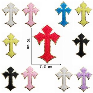 New <b>Iron</b> on 20 Colors Jesus God Cross Chenille Patches for Decoration - Product Image 2