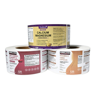 Tùy Chỉnh Sức Khỏe Nhãn Sản Phẩm Sticker Không-Khô Dính Logo Cho Thực Phẩm Bổ Sung Chai Vàng Lá Không Thấm Nước Vinyl Bao Bì Nhãn - Product Image 2