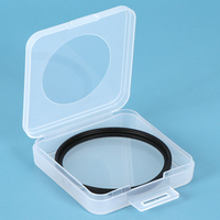 Étui de protection transparent pour objectif WEISHENG PP, forme carrée, 65x65x15mm, étui de rangement créatif en plastique pour filtres UV CPL ND